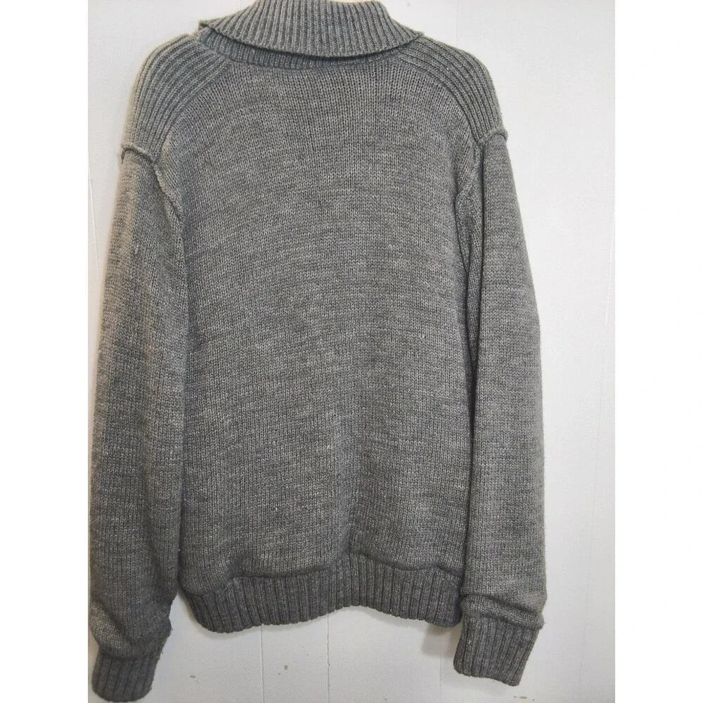 Premium Lounge Men's Medium Button Sweater  Gray  Size XXL
